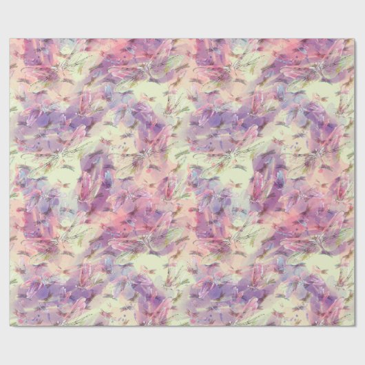 Aquarell-Libellen-Geschenk-Verpackungs-Papier Geschenkpapier (Flach)