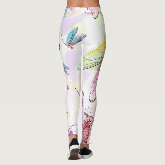 Aquarell-Libellen Legging Leggings (Rückseite)