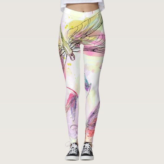 Aquarell-Libellen Legging Leggings (Vorderseite)