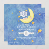 Aquarell Liebe Auf dem Mond Babydusche Einladung (Vorne/Hinten)