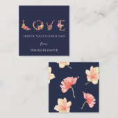 Aquarell-LIEBE Floral Mitteilungskarte (Vorne/Hinten)