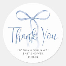 Aquarell Light Blue Bow Ribbon Boy Baby Dusche