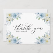 Aquarell Light Blue Flowers Bouquet Wedding Dankeskarte (Vorderseite)