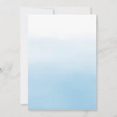 Aquarell Light Blue und Silver Glam Quinceñera Einladung (Rückseite)