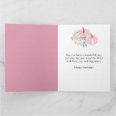 Aquarell Light Pink Floral Pumpkins Geburtstag Karte (Innenseite)