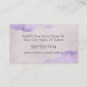 Aquarell Lila Amethyst-Kristalle Visitenkarte (Rückseite)