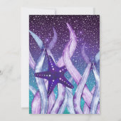 Aquarell Lila + Aquamarin unter der Meerwasserdusc Einladung (Rückseite)