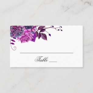 Aquarell lila Blumen. Flieder Hochzeit Platzkarte