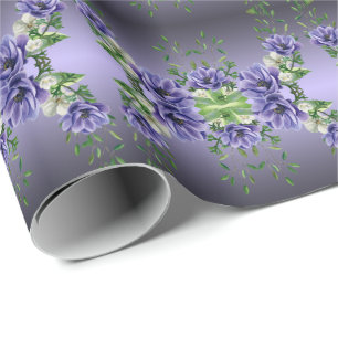Aquarell-Lila-Blumen-Geschenkpapier Geschenkpapier