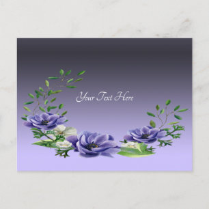 Aquarell-Lila-Blumen-Postkarte Postkarte