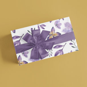 Aquarell-Lila-Blumen-Verpackungsbögen Geschenkpapier Set
