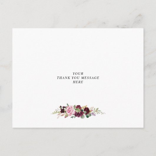 Aquarell lila Blumenmädchen Dankeschön Karte (Rückseite)