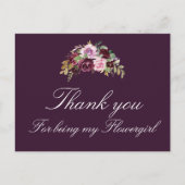Aquarell lila Blumenmädchen Dankeschön Karte (Vorderseite)