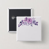 Aquarell-Lila-Blumenstrauß Button (Vorne & Hinten)