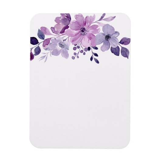 Aquarell lila Blumenstrauß Magnet (Vertikal)