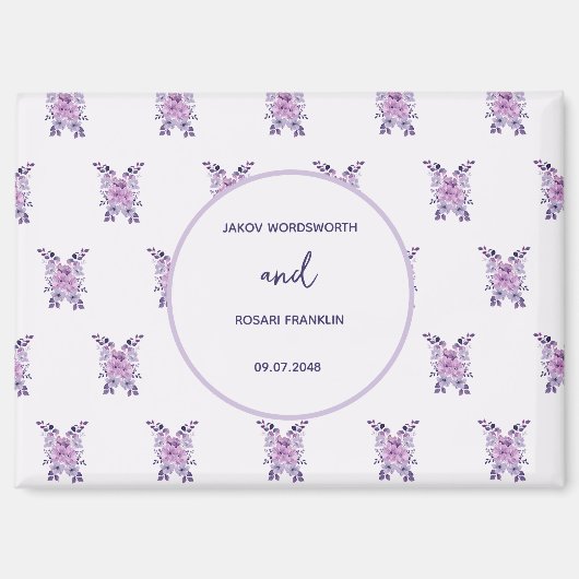 Aquarell lila Blumenstrauß Magnet (Vorderseite)