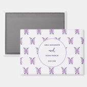 Aquarell lila Blumenstrauß Magnet (Vorderseite/Rückseite)