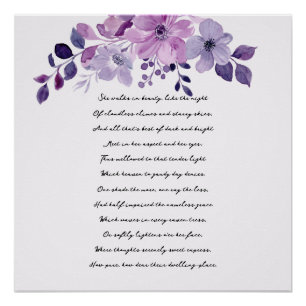 Aquarell lila Blumenstrauß Poster