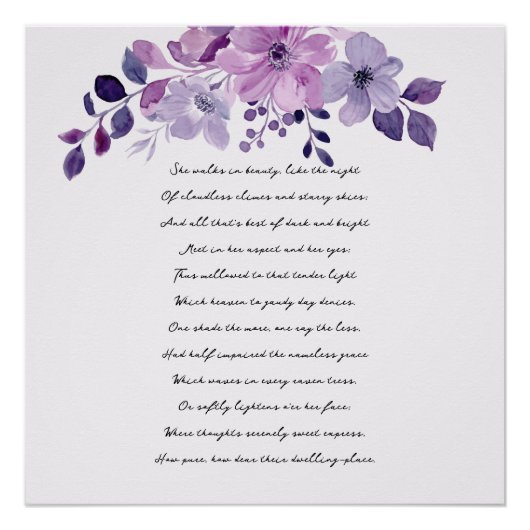 Aquarell lila Blumenstrauß  Poster (Vorderseite)