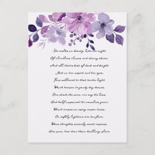 Aquarell lila Blumenstrauß Postkarte