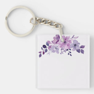 Aquarell lila Blumenstrauß Schlüsselanhänger