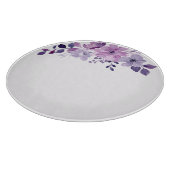 Aquarell lila Blumenstrauß Schneidebrett (Ecke)