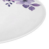 Aquarell lila Blumenstrauß Schneidebrett (Ecke)