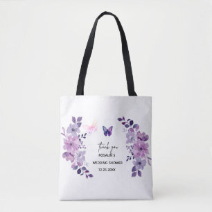 Aquarell-Lila-Blumenstrauß Tasche