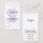 Aquarell lila Blütenkarte Makeup artist Card Visitenkarte (Vorne/Hinten)