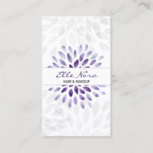 Aquarell lila Blütenkarte Makeup artist Card