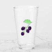 Aquarell Lila Brombeere Botanisch Glas (Vorderseite)