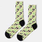 Aquarell Lila Brombeere Botanisch Socken (Linkes Detail)