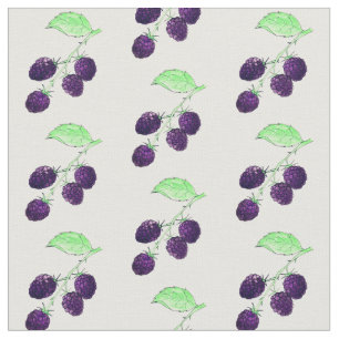 Aquarell Lila Brombeere Botanisch Stoff
