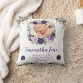 Aquarell Lila & Creme Blume Baby Foto Kissen (Decke)