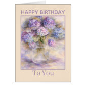Aquarell Lila Flieder Hydrangeen Blumen Geburtstag (Vorne)