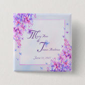 Aquarell Lila Fliederblüte Button (Vorderseite)