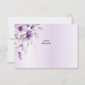 Aquarell Lila Flora Dankeschön Karte (Rückseite)