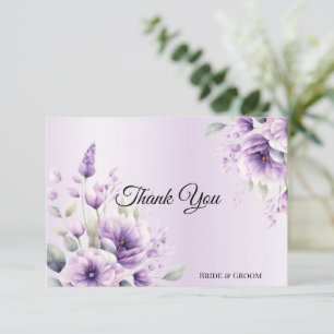 Aquarell Lila Flora Dankeschön Karte