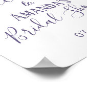 Aquarell Lila florales Brautparty Willkommen Poster (Ecke)