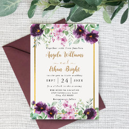 Aquarell Lila Florals Hochzeitsfeier Save The Date