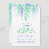 Aquarell lila grüner Abend Empfang Einladung (Vorne/Hinten)