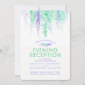 Aquarell lila grüner Abend Empfang Einladung (Vorderseite)
