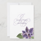 Aquarell lila grüner Lavendel Einladung (Rückseite)