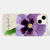 Aquarell Lila Hübsch Pansy Floral Personalisiert Case-Mate iPhone Hülle (Rückseite (Horizontal))