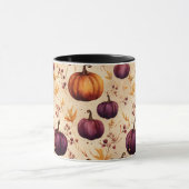 Aquarell Lila Kürbisse Herbsternte Tasse (Zentrum)