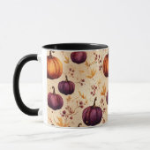 Aquarell Lila Kürbisse Herbsternte Tasse (Links)