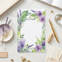 Aquarell Lila Lavendel Blumen Botanischer Rand