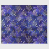 Aquarell-Lila-Muster mit goldenem Blumenmuster Geschenkpapier (Flach)