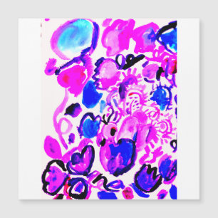 Aquarell lila Pfau Magnetkarte
