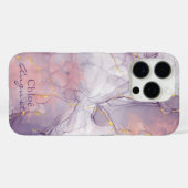 Aquarell Lila Rosa Alkohol Tinte Gold Glitzer C Case-Mate iPhone Hülle (Rückseite (Horizontal))